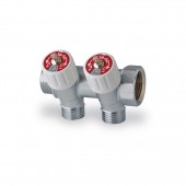 Colector de distribuţie cu ventil, înclinat 35° - 2 căi Colector de distribuţie cu ventil, înclinat 35° - 2 căi
