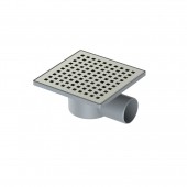 Sifon de pardoseală din plastic cu grila din INOX, ieșire laterală, DN 50mm, 150x150 mm Sifon de pardoseală din plastic cu grila din INOX, ieșire laterală, DN 50mm, 150x150 mm