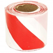 Bandă avertizare, alb-roșu, 75mm x 100m