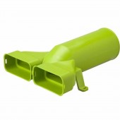 Conector drept pentru conectarea a 2 tuburi ovale cu grila de ventilare
