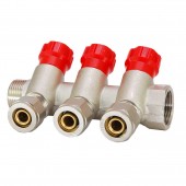 Colector distribuţie cu ventil și gerpex 3 căi - 3/4"