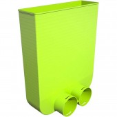 Conector de 90° pentru conectarea a 2 tuburi rotunde cu grila de ventilare dreptunghiulară