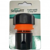 Cuplă rapidă din plastic cu stop, SimpleFit (pe carton) - 1/2"x5/8"