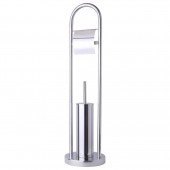 KIT: perie WC cu suport INOX + suport hârtie igienică