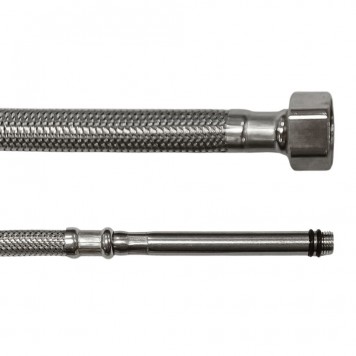 Furtun inox baterie 60cm, M10x1/2" F, extra lung 8cm