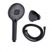 Set pară duș 3 funcții și furtun inox 1,5m, Aquafix - 18, negru