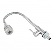 Baterie din inox cu pipa flexibilă, apă rece, Aquafix - 801, satin