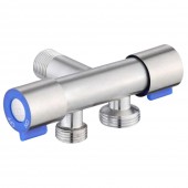 Robinet sub lavoar, dublu 1/2"x1/2"x3/4" INOX, HYDRO-S - 122
