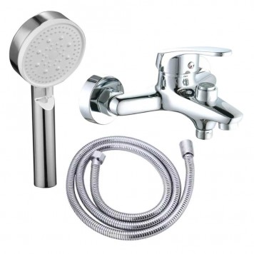 Set baterie cadă cu pară și furtun, Aquafix - 156, crom