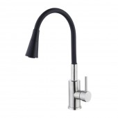 Baterie din inox pentru bucătărie, pipă flexibilă, Aquafix - 821, neagră