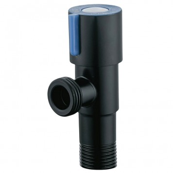 Robinet sub lavoar, 1/2"x1/2" INOX mâner albastru, HYDRO-S - 512, negru