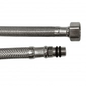 Furtun din INOX pentru conectare baterii - SCURT - M10x1/2"F - 600 mm