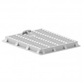 Grătar pluvial pătrat din PP, gri, 500x500x1,4 tone cu mâner