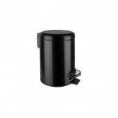 Coș de gunoi, 5 L, cu pedală, inox, ELITE, negru
