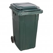 Tomberon din plastic cu roți și capac, 240 L, Verde