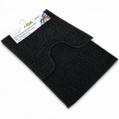 Set 2 Covorașe pentru WC din chenilă cu fir lung, 50x80 / 50x40, maro