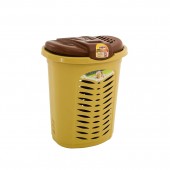 Coș rufe cu capac, Bej/Maro, 50 L  Coș rufe cu capac, Bej/Maro, 50 L
