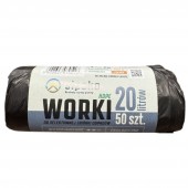 Saci gunoi, 20l, 50buc, Eco Strong, negru