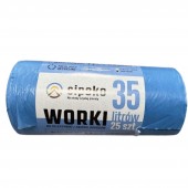 Saci gunoi, 35l, 25buc, Eco Strong, albastru