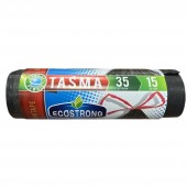 Saci gunoi, cu șnur 35l, 15buc, Eco Strong, negru