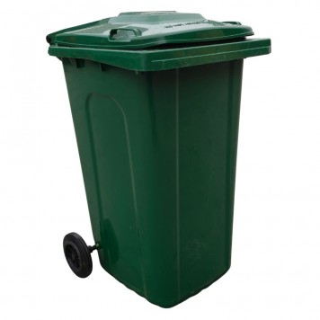 Tomberon din plastic cu roti și capac rabatabil,CH 240L, verde