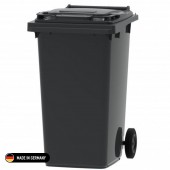 Tomberon din plastic cu roți din cauciuc, standart, Germania, 240 L, negru