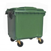 Tomberon din plastic capac plat, 1100 L, Germania, Verde