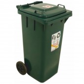 Tomberon din plastic cu roți și capac, 120 L, Verde