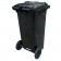 Tomberon din plastic cu roți și capac, 120 L, Negru