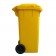 Tomberon din plastic cu roți și capac, 120 L, Galben
