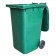 Tomberon din plastic cu capac si roti din cauciuc, 240 L, verde