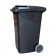 Tomberon din plastic cu capac si roti din cauciuc, 240 L, negru