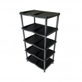 Etajeră pentru încălțăminte din plastic cu 5 nivele -  PLANET, Negru, 46*31*89