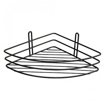 Etajeră colțar pentru baie, HYDRO-S,  Inox/Neagră