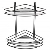 Etajeră colțar dublă, pentru baie, HYDRO-S, Inox/Neagră