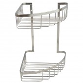 Etajeră colțar dublă, pentru baie, HOLA, Metal/Crom