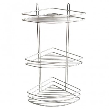Etajeră colțar triplă, pentru baie, HYDRO-S, Metal/Crom