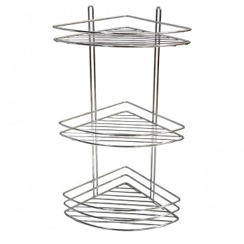 Etajeră colțar triplă, pentru baie, HYDRO-S, Inox