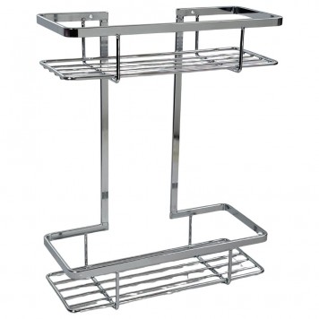 Etajeră dublă, pentru baie, HOLA, Inox