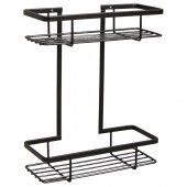 Etajeră dublă, pentru baie, HOLA, Inox/Neagră