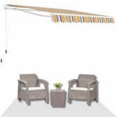 COPERTINĂ RETRACTABILĂ GALBEN-ALBASTRU-GRI, 295X250 CM