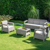 MOBILĂ PENTRU TERASĂ, 5 PERSOANE FERRARA ELEGANCE, CAPPUCCINO MOBILĂ PENTRU TERASĂ, 5 PERSOANE FERRARA ELEGANCE, CAPPUCCINO