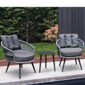 MOBILĂ PENTRU TERASĂ ȘI BALCON, 2 PERSOANE, HOLA EVA RATTAN, GRI MOBILĂ PENTRU TERASĂ ȘI BALCON, 2 PERSOANE, HOLA EVA RATTAN, GRI