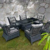 MOBILĂ PENTRU TERASĂ 6 PERSOANE, HOLA ALASKA, ANTRACIT MOBILĂ PENTRU TERASĂ 6 PERSOANE, HOLA ALASKA, ANTRACIT