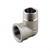 Cot alamă nichelată 90° MF - 1"