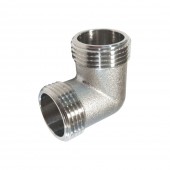 Cot alamă nichelată 90° MM - 1/2"