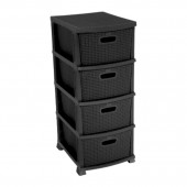 Dulap plastic cu 4 nivele, tip ‘‘RATAN’’, Negru