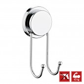 Cuier dublu pentru baie, MAGIC FIX 701, Crom