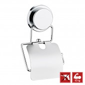 Suport pentru hârtie igienică cu capac, MAGIC FIX 712, Crom