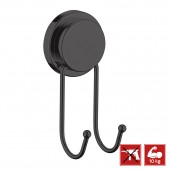 Cuier dublu pentru baie, MAGIC FIX 701, Negru